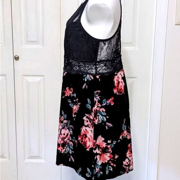 NWOT INC International Concepts Lace bodice / Floral Velvet Chemise / Mini Dress - Picture 6 of 11